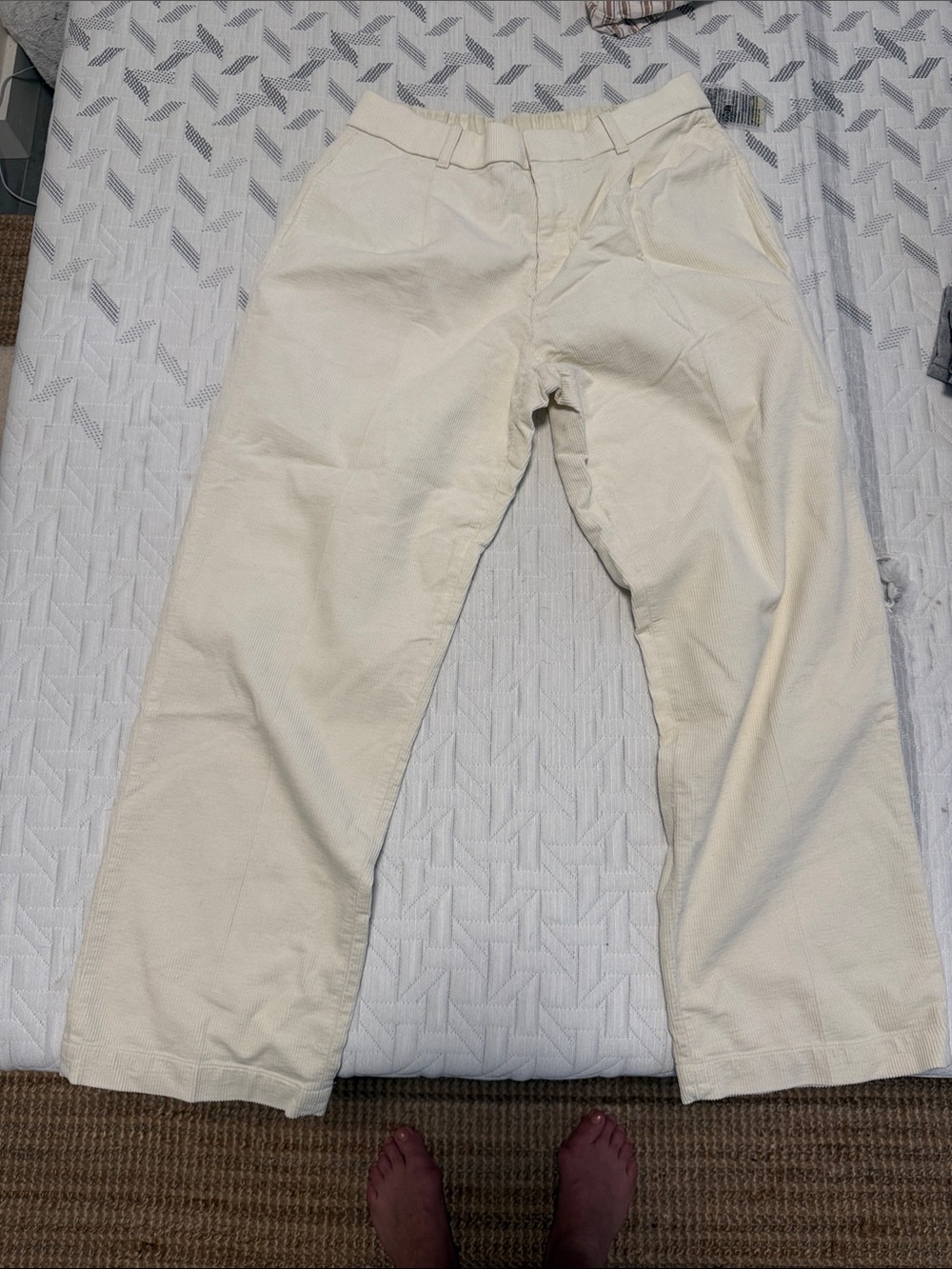 Uniqlo cord Casual Pants in Cream - medium
